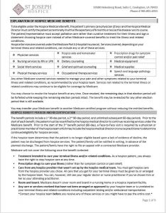 Explanation of Hospice Medicare Benefits – Northshore [2-Part Forms ...