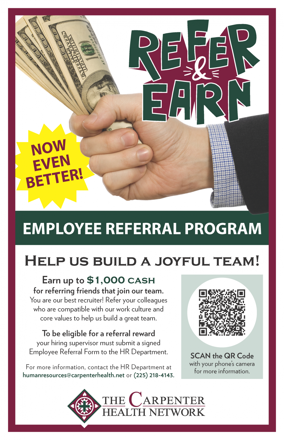 Employee Referral Poster 11×17 S S Printing